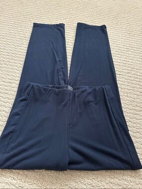 Grace Navy Straight-Leg Pull-On Pants